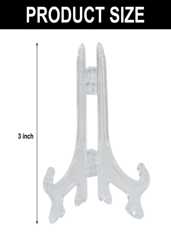 Murtenze 24 Pack Plastic Easel Plate, Display Stands Picture Frame Holder, Mini Easel for Weddings/Home Decoration(3 Inch,Clear) - Image 3